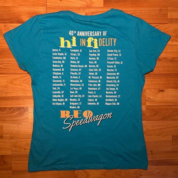 REO Speedwagon Hi Infidelity 40th Anniversary Tour Women's V-neck Tee Medium - Picture 5 of 5
